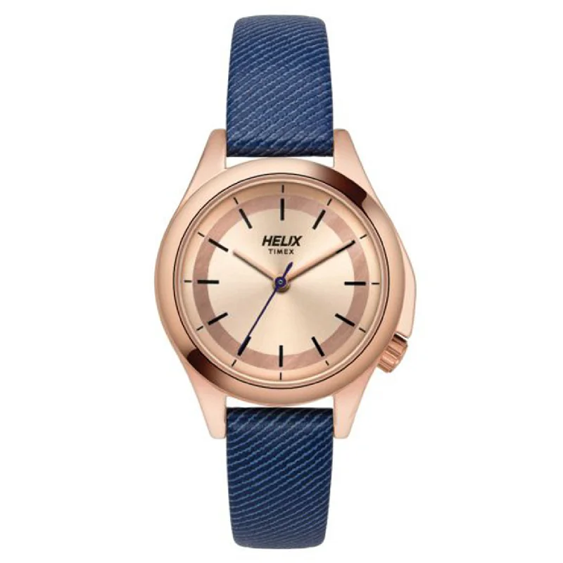 eco-friendly solar watches for men -Denim Inspired Rose Gold Dial