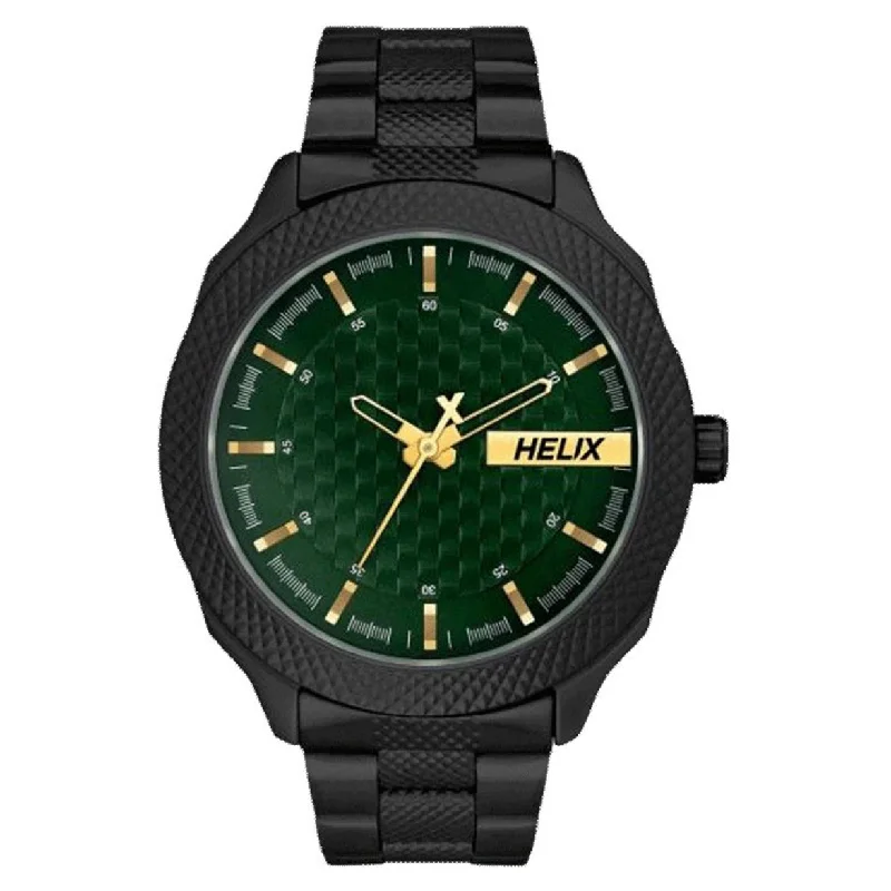 smartwatch for Android phones -Helix Green Dial Stainless Steel Strap