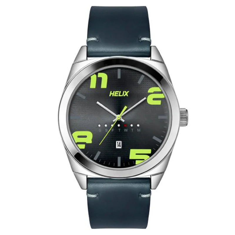 mens watches with silicone straps -Helix Hustlers Grey Dial