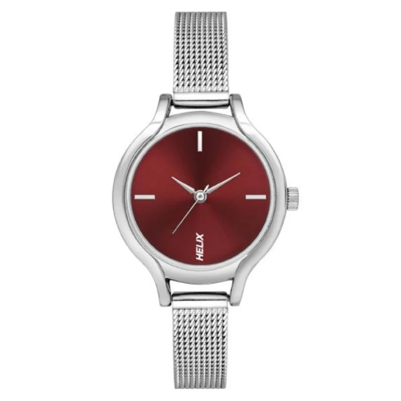 classic analog watches for men -Helix Red Dial