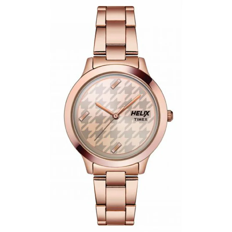 watches for men with dual time zone feature -Helix Rose Gold Strap