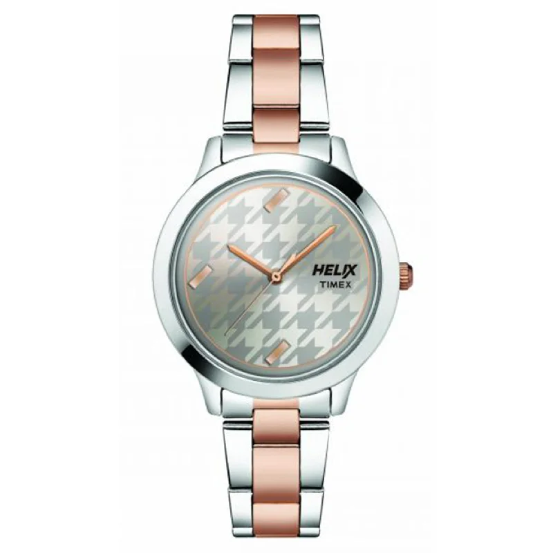 mens watches with luminous hands -Helix Silver Strap