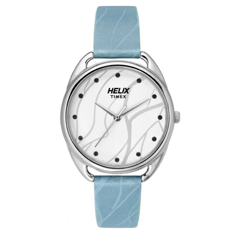 best fitness watches for cycling -Helix Trendy Blue Leather Strap