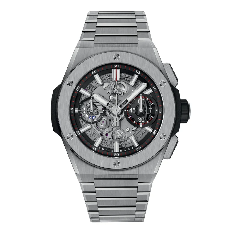 best watches for women with leather bands -Hublot Big Bang Integrated Titanium Matte Black Skeleton Dial 42 mm