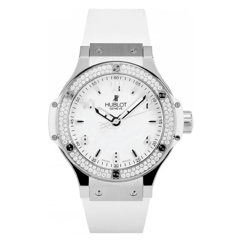 mens watches for golf players -Hublot Big Bang Steel White Diamonds White Dial 38 mm