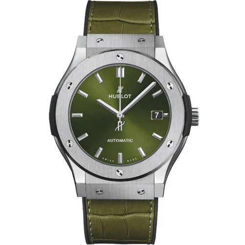 fitness tracking watches for women -Hublot Classic Fusion Green Dial 45mm