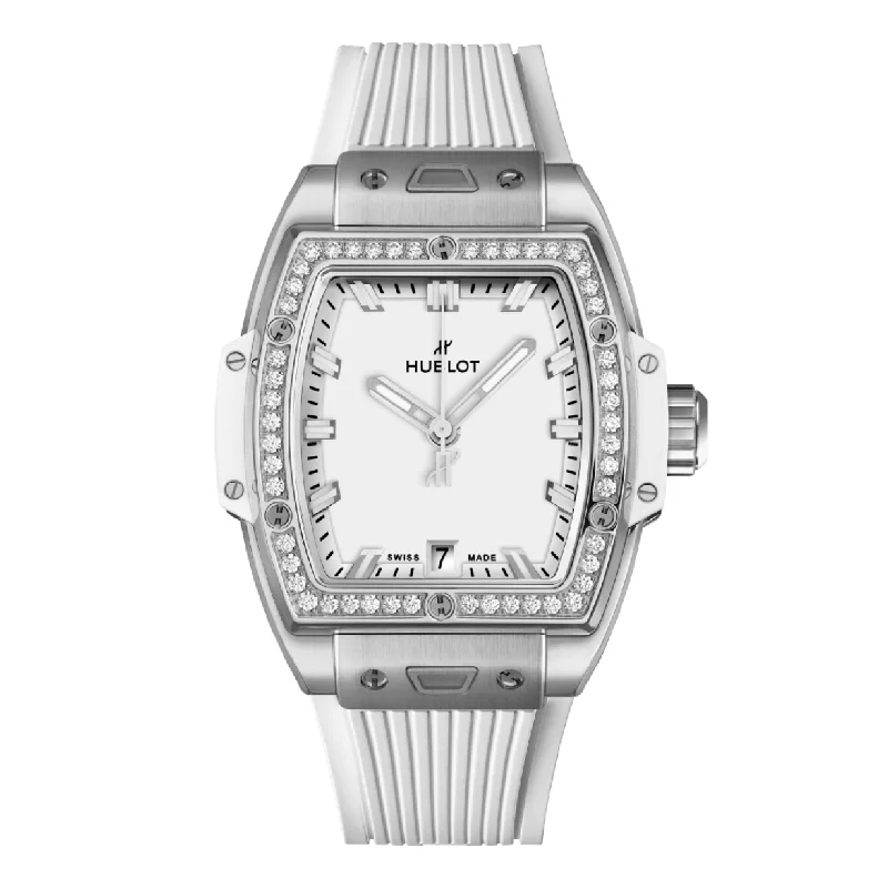 womens luxury watches with leather straps -Hublot Spirit Of Big Bang Titanium White Diamonds Matte White Dial 39 mm