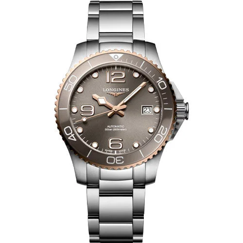 womens watches with fine craftsmanship -Longines Hydroconquest Sunray Grey Dial Men 39mm