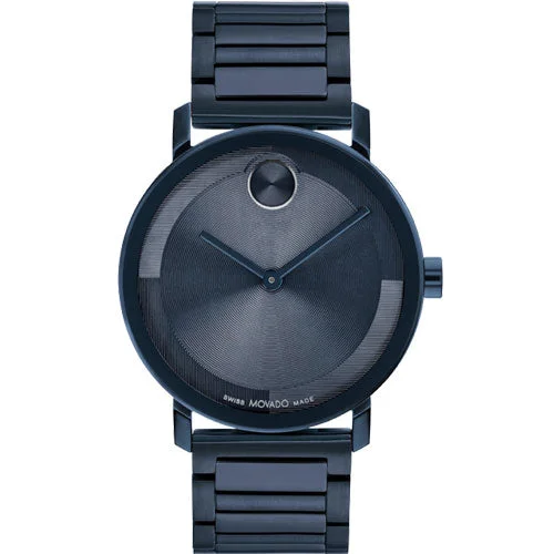 watches for men with sapphire crystal glass -Movado Bold Evolution 2.O Blue Dial Men 40mm