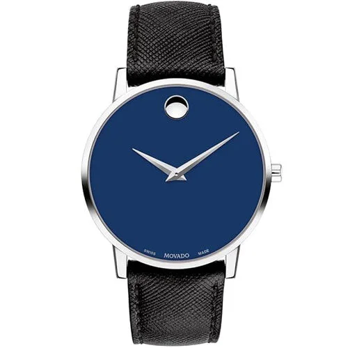 sleek wristwatches for modern men -Movado Museum Classic Blue Dial Men 40mm