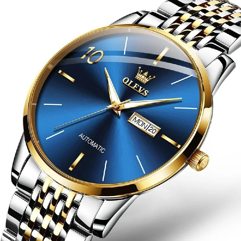 chronograph watches for men -Olevs High Quality Designer Famous Classic Fashionable Waterproof Men's Automatic Mechanical Watch