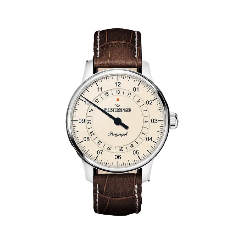 mens watches with dark colored dial -Perigraph Ivory Dial, 38 mm