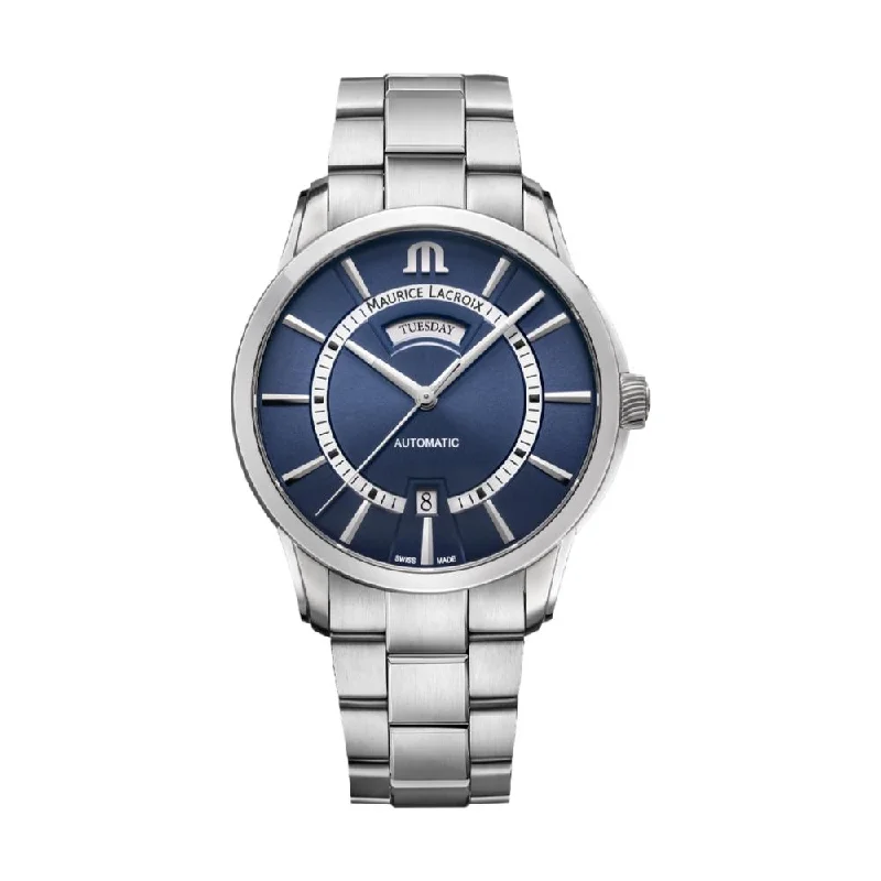 fashion-forward watches with interchangeable straps -Pontos Day Date 40.5 mm - Blue