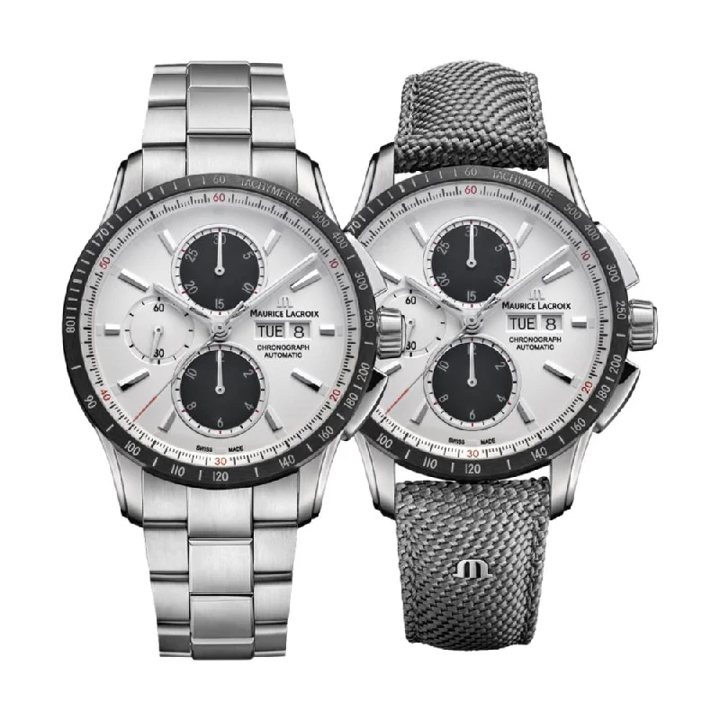 sporty women’s watches for active lifestyle -Pontos S Chronograph 43 mm - Silver