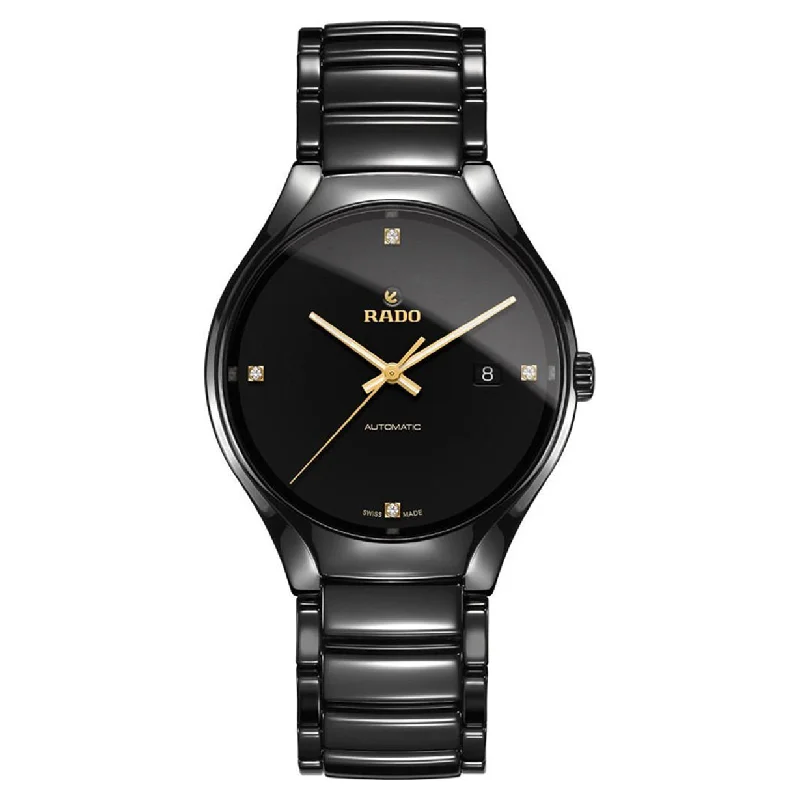 sporty women’s watches for active lifestyle -Rado True Black Dial Unisex 40mm