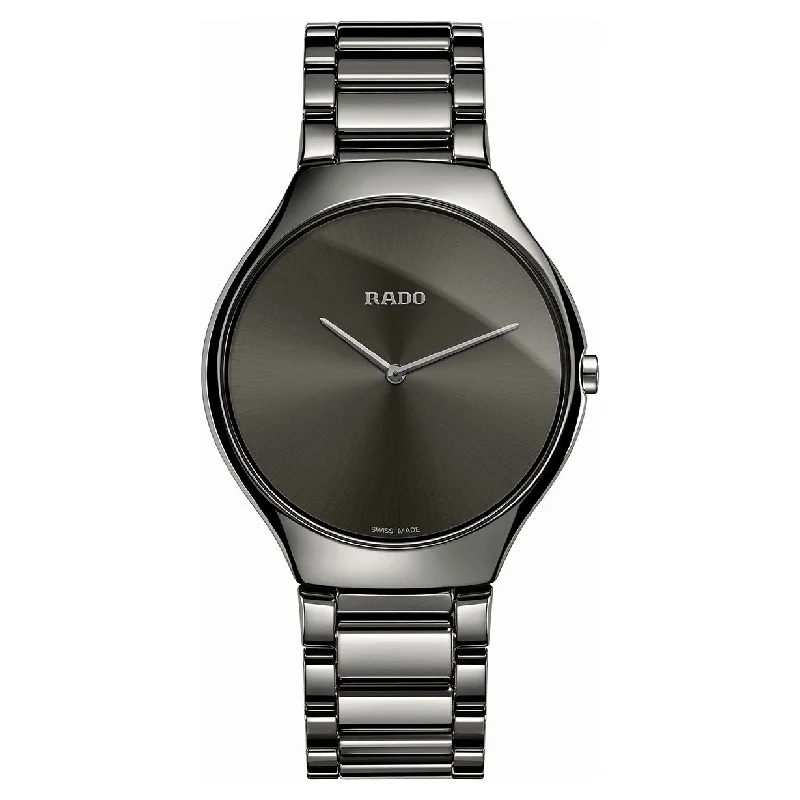 mens watches for rugged outdoor use -Rado True Grey Dial Unisex 39mm