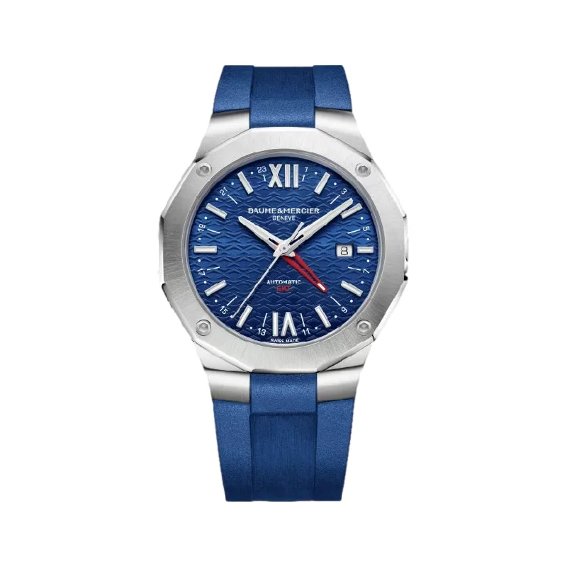 mens watches with custom engravings -Riviera 42mm 10659 GMT