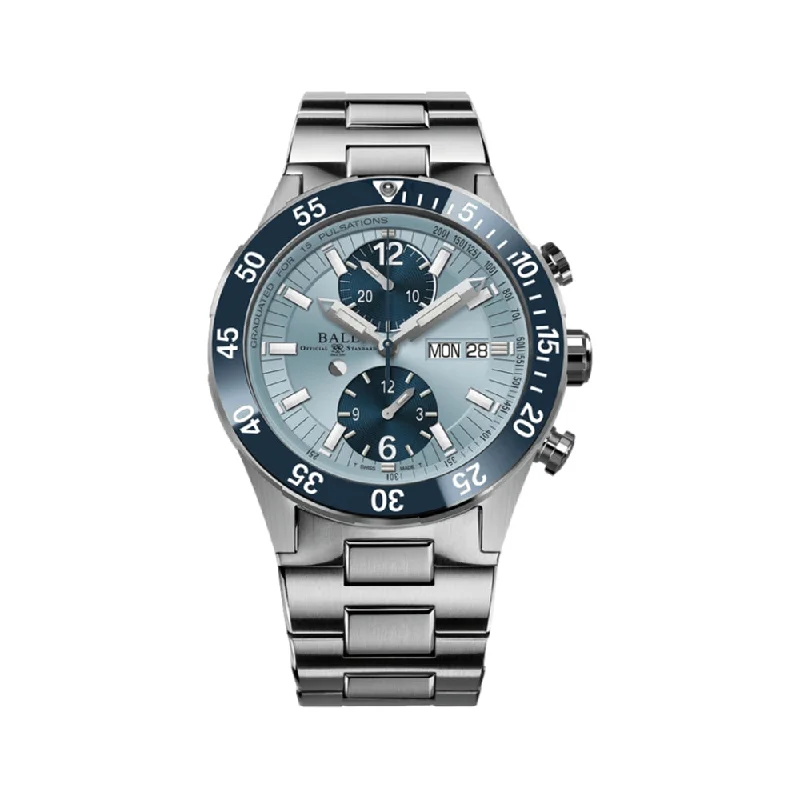 simple watches for men -Roadmaster Rescue Chronograph Ice Blue Dial, 42 mm