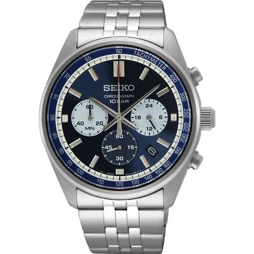 affordable watches for women -Seiko Dress Blue Dial Men 41.5mm