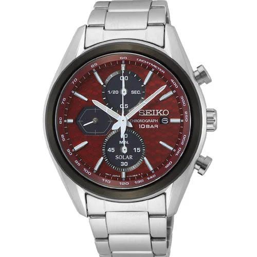 best mens luxury watches with simple design -Seiko Macchina Sportiva Red Dial Men 41.4mm