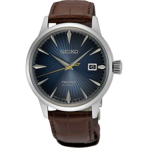 smartwatch with sleep tracking features -Seiko Presage Blue Dial Men 40.5mm