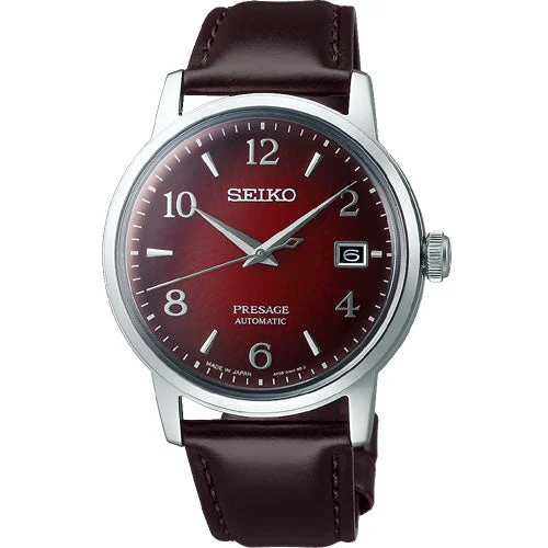 best watches for businessmen -Seiko Presage Red Dial Men 38.5mm