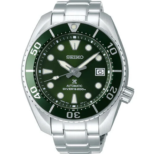 black watches for men -Seiko Prospex Green Dial Men 45mm