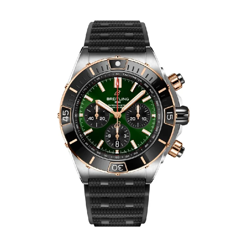 unique watches for women -Super Chronomat B01 44mm Stainless Steel & 18k Red Gold - Green