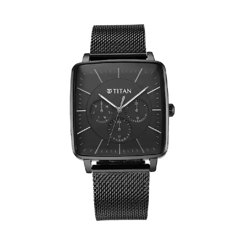 fashion-forward watches with interchangeable straps -Titan 90147NM01 Avant Garde Analog Watch For Men