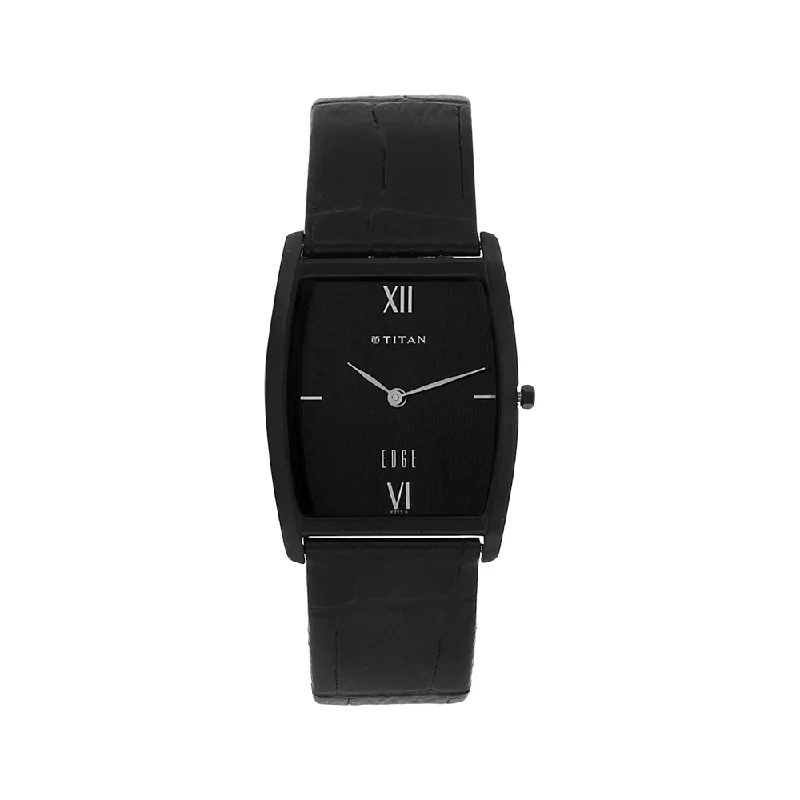 mens watches with date feature -Titan Edge Analog Black Dial Men's Watch-NN1044NL01