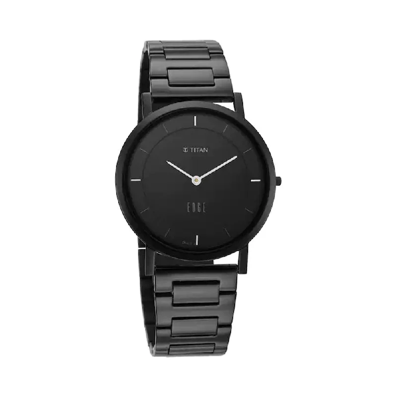 womens watches for casual wear -Titan Edge Metal Analog Black Dial Men's Watch-1595NM01