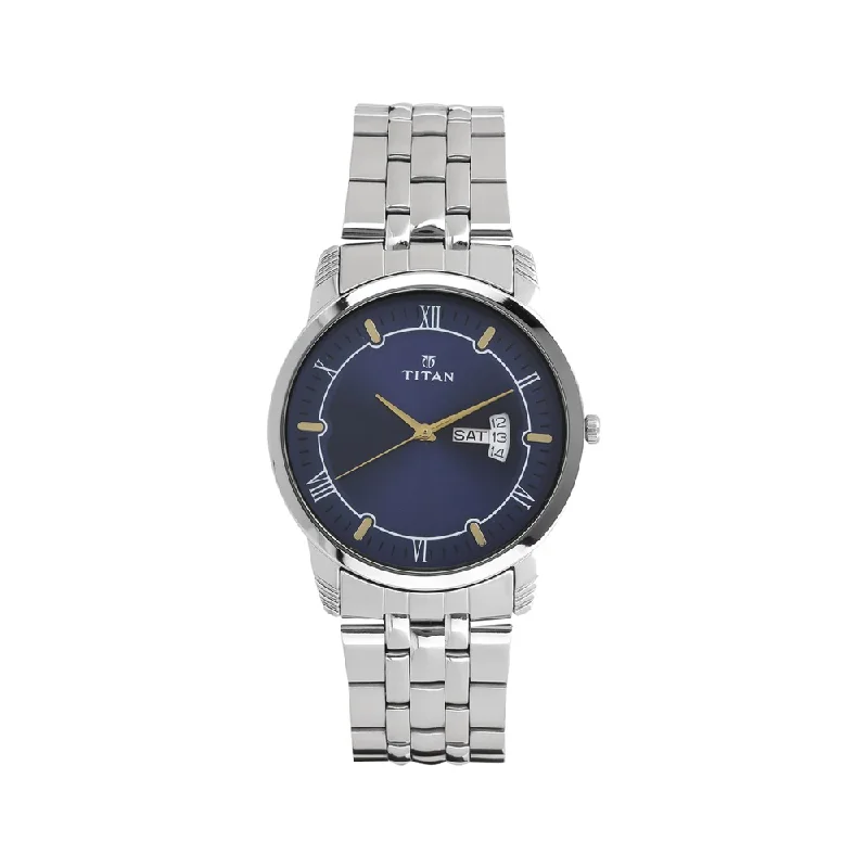 automatic watches for casual wear -Titan Karishma Analog Blue Dial Men's Watch-NN1774SM01