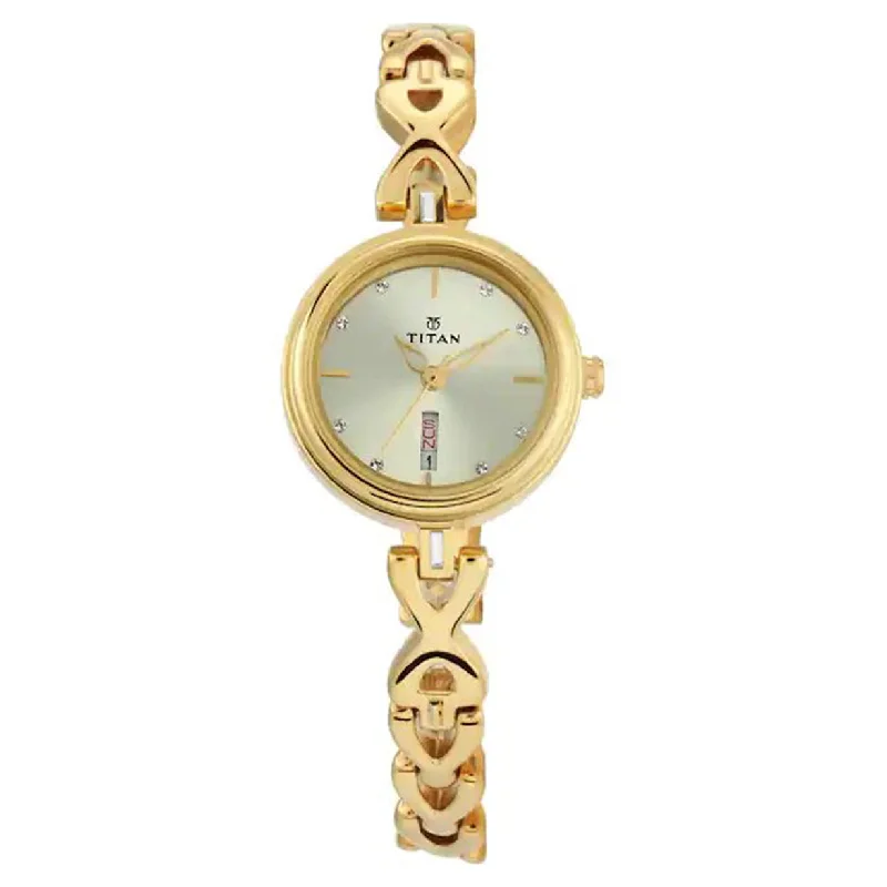 minimalistic watches for women -Karishma Champagne Dial