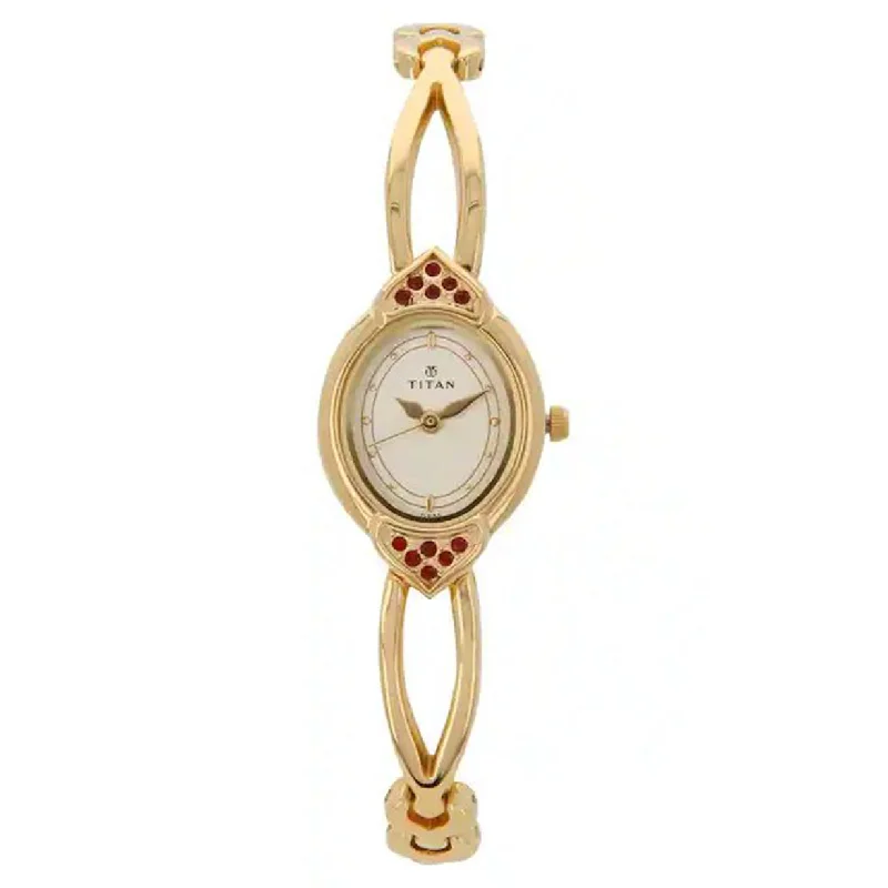 elegant womens watches for office -Karishma Champagne Dial & Stainless Steel