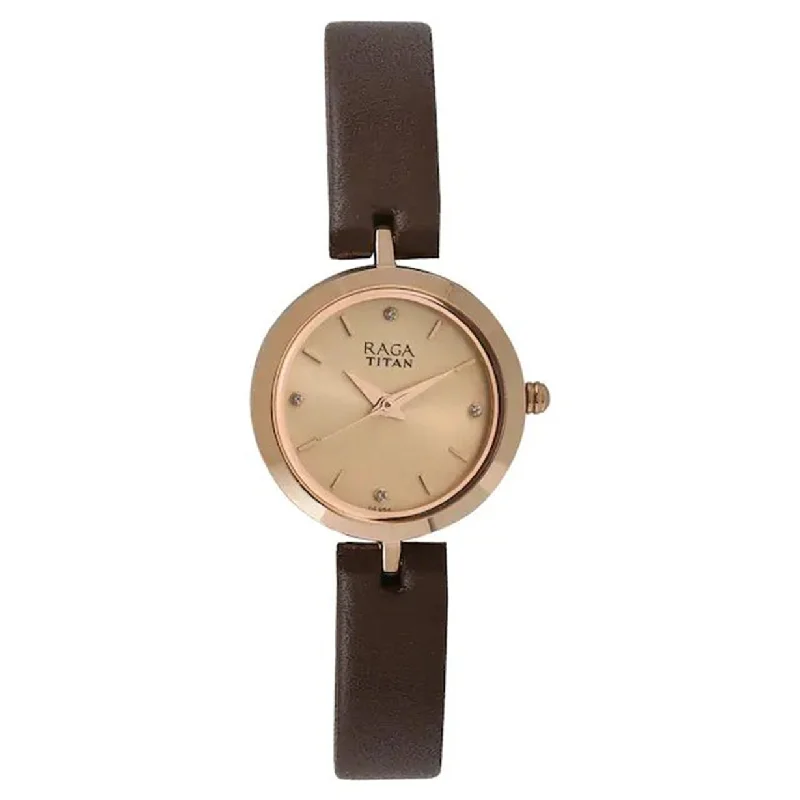 best watches for hiking and outdoor adventures -Raga Beige Dial Leather