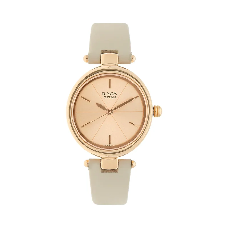 best fitness tracking watches for women -TITAN Raga Viva Rose Gold Dial Women's Watch NP2579WL01