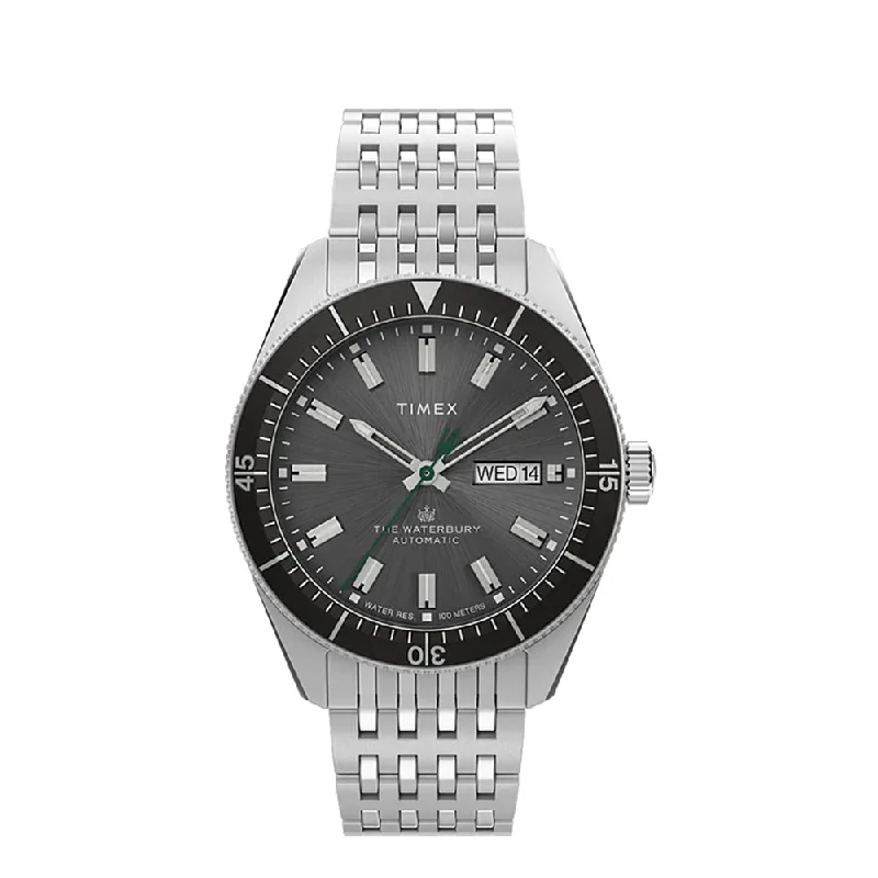 stylish watches for teens -Waterbury Diver Automatic  40mm Stainless Steel Band