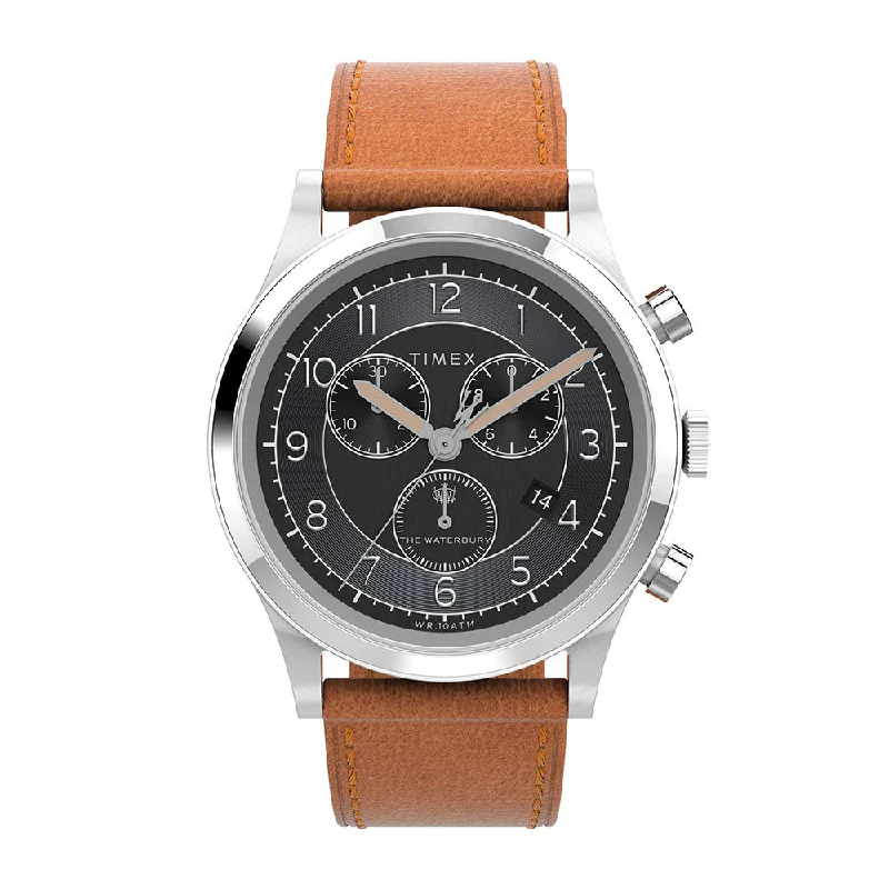 luxury smartwatches for women -Waterbury Traditional Chronograph 42mm Leather Band